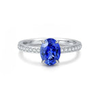 Lade Bild in die Galerieansicht, 1.75 Ct Oval Cut Lab Blue Sapphire Four Prongs Engagement Ring - LGG Jewelry