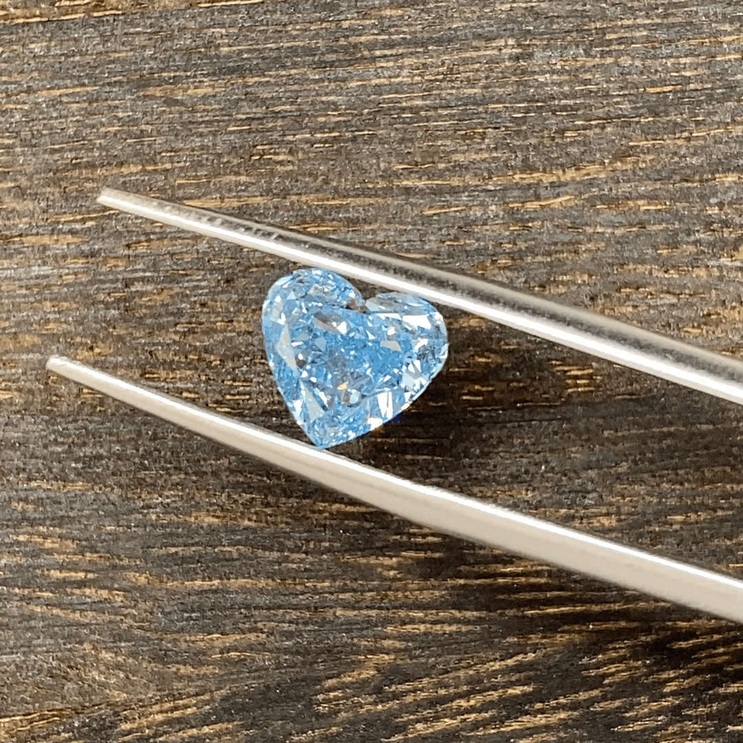 1.770 Ct Heart Shape Fancy Blue Lab Diamond VS - LGG Jewelry