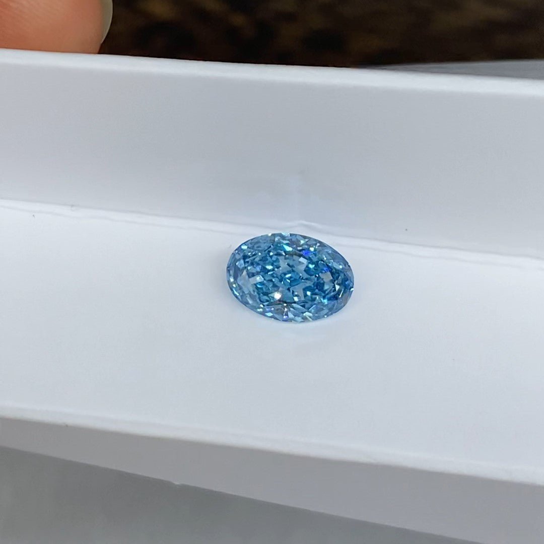 1.773 Ct Oval Cut Fancy Blue Lab Diamond SI1 - LGG Jewelry
