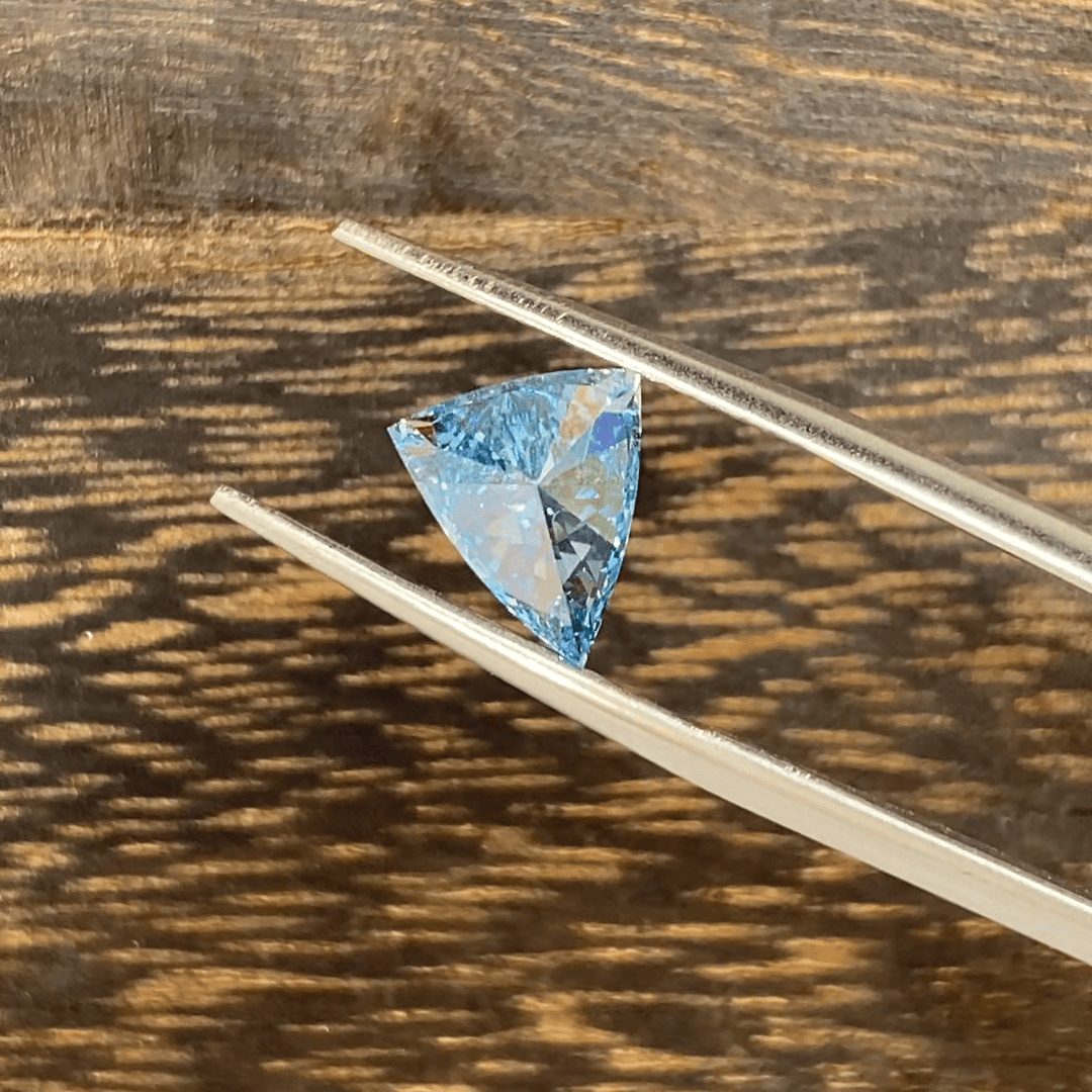 1.876 Ct Trillion Cut Fancy Blue Lab Diamond VS2 - LGG Jewelry