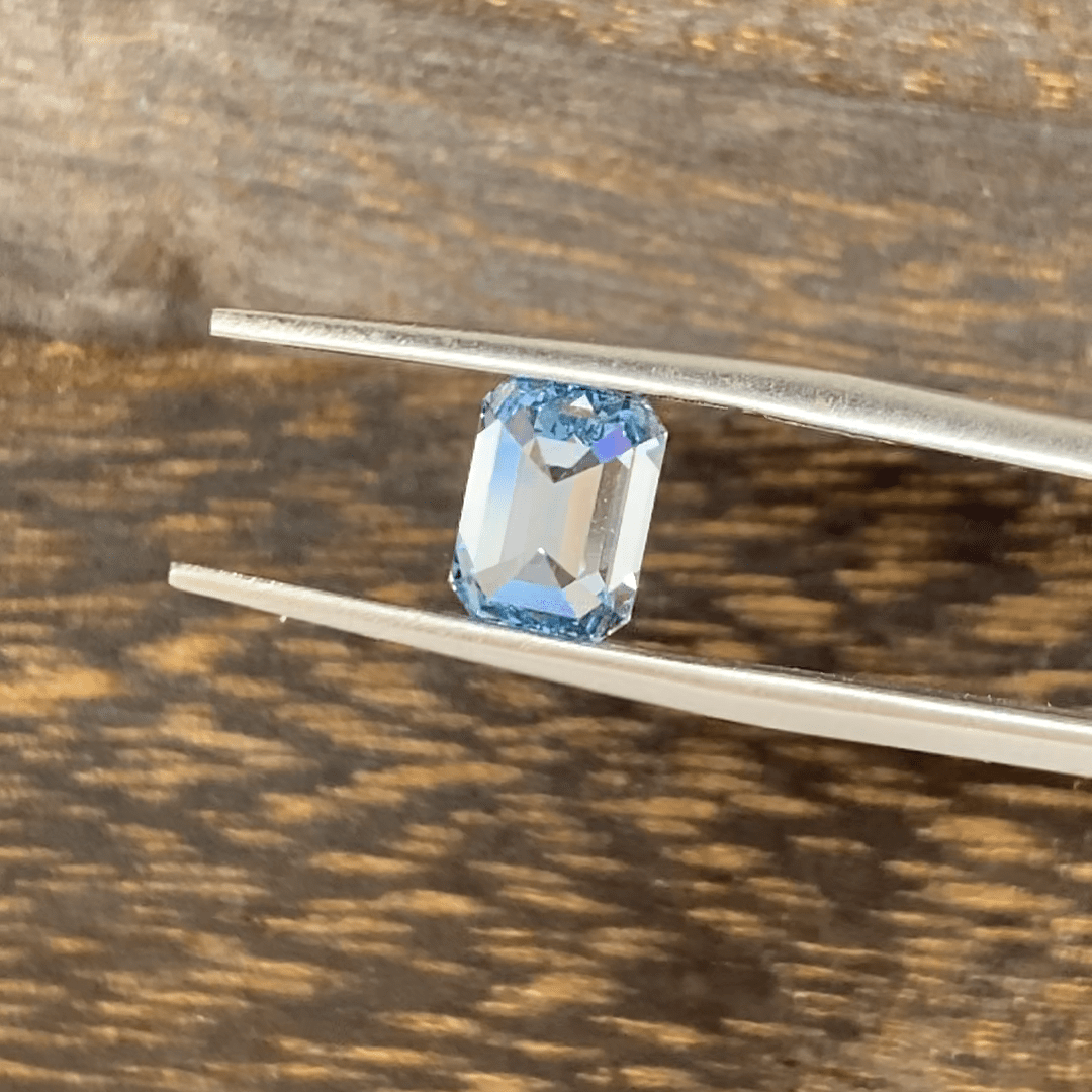 1.889 Ct Emerald Cut Fancy Blue Lab Diamond VS - LGG Jewelry