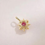 Lade Bild in die Galerieansicht, 八星环绕合成蓝宝石气质百搭18K黄培育彩宝吊坠 - LGG Jewelry