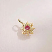 八星环绕合成蓝宝石气质百搭18K黄培育彩宝吊坠 - LGG Jewelry