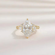 指尖绽放轻奢华丽大克拉马眼形钻戒18K黄培 - LGG Jewelry