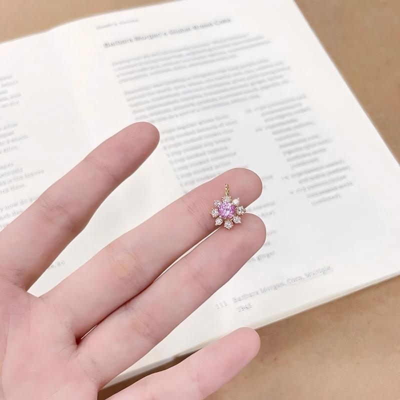 八星环绕合成蓝宝石气质百搭18K黄培育彩宝吊坠 - LGG Jewelry