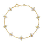 Lade Bild in die Galerieansicht, 18K Solid Yellow Gold Four‑Point Star Cluster Lab‑Grown Diamond Bracelet - LGG Jewelry