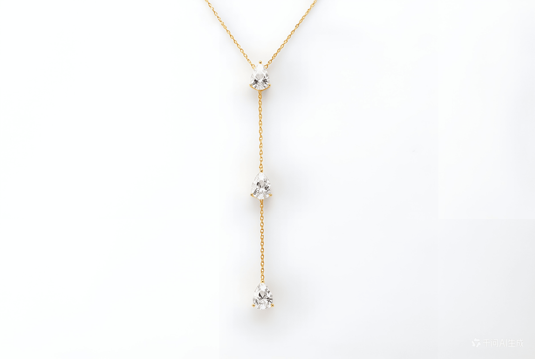 18K Yellow Gold 1CT Pear Cut Necklace - LGG Jewelry