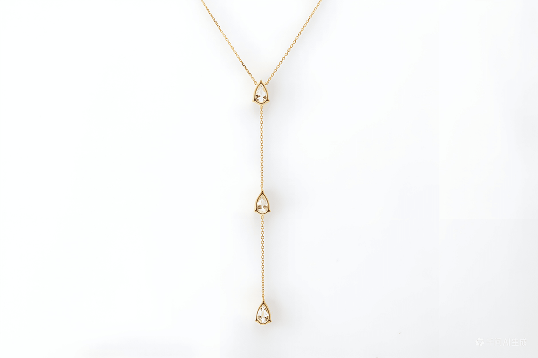 18K Yellow Gold 1CT Pear Cut Necklace - LGG Jewelry
