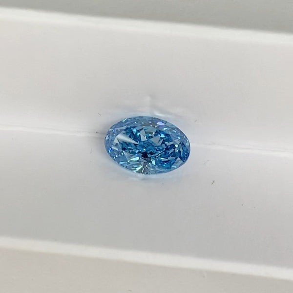 1.9 Ct Oval Cut Fancy Blue Lab Diamond VS - LGG Jewelry