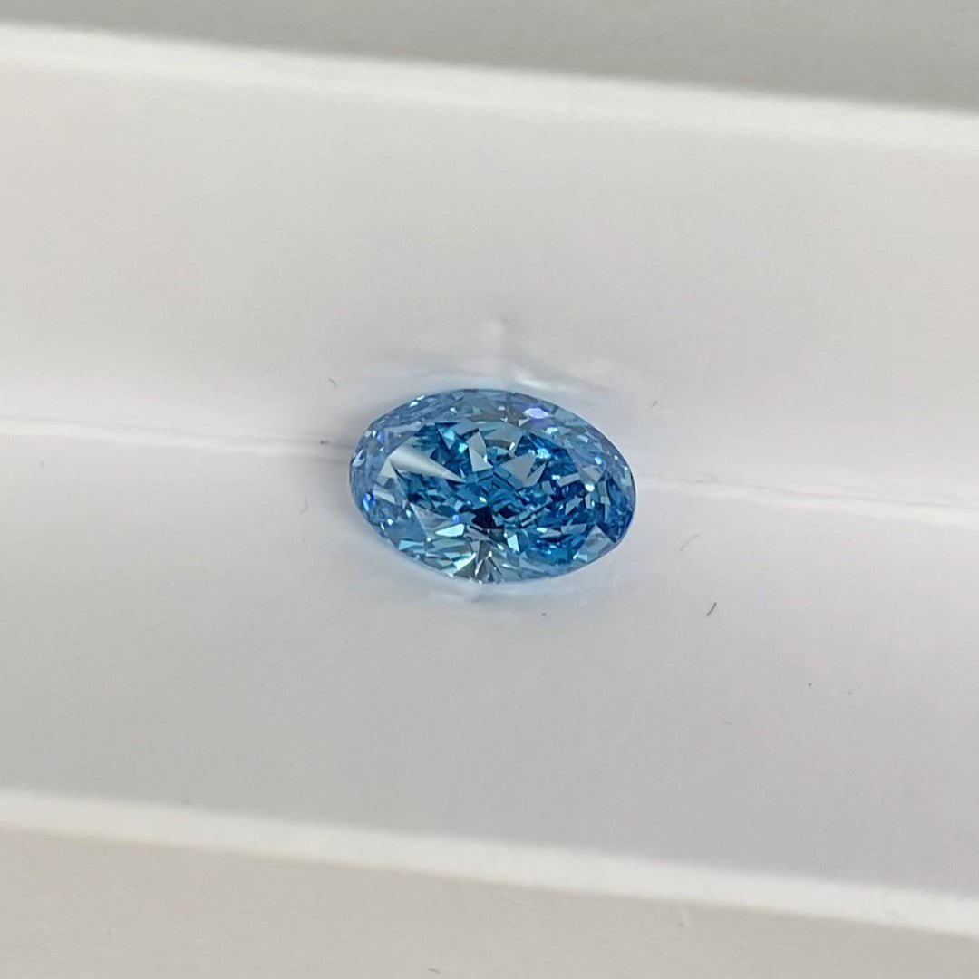 1.9 Ct Oval Cut Fancy Blue Lab Diamond VS - LGG Jewelry