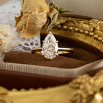 Load image into Gallery viewer, 2Ct Pear Shape Lab Diamond  Solitaire Engagement Tulip Ring
