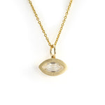 Load image into Gallery viewer, East-west 1.5 Ct OMC Marquise cut Lab diamond Matte Gold Bezel &amp; prongs pendant Necklace
