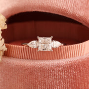 1 CT Princess Cut Lab Diamond Three-Stone Engagement Ring