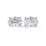 Classic Oval Cut Lab Diamond Four Prongs Ear Studs