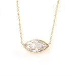 Load image into Gallery viewer, East-west 2 Ct Marquise Cut Lab Diamond Bezel Pendant Necklace
