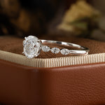 Load image into Gallery viewer, 1.5 CT Oval Cut Lab Diamond Bubble Band Engagement Ring
