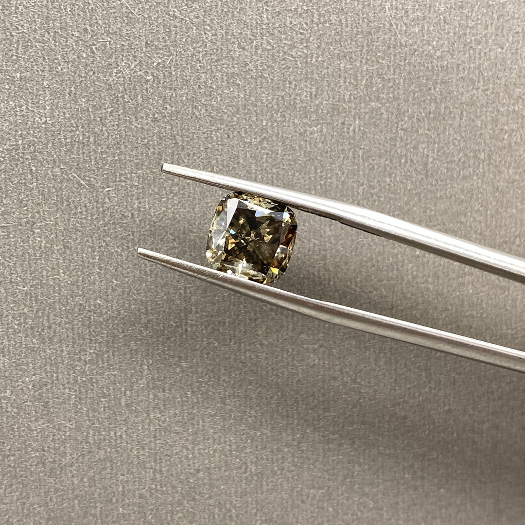 Champagne Cushion Cut Lab Diamond 2.671Ct VS