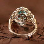 Lade Bild in die Galerieansicht, 2 Ct Lab Paraiba Floral Engagement Ring - LGG Jewelry