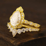 2 Ct Oval Cut Lab Diamond Bridal Ring Set - 2pcs - LGG Jewelry