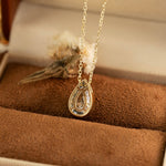 Lade Bild in die Galerieansicht, 2 Ct Pear Cut Fancy Blue Lab Diamond Bezel Pendant Necklace - LGG Jewelry