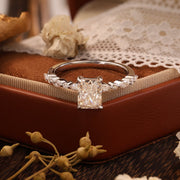 2 CT Radiant Cut Lab Diamond Bubble Band Engagement Ring - LGG Jewelry