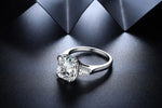 Lade Bild in die Galerieansicht, 2 Ct Radiant Lab Diamond Three-Stone Engagement Ring with Tapered Baguette - LGG Jewelry