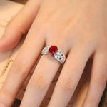 Load image into Gallery viewer, 2.5 Ct Oval Lab Ruby Engagement Ring - LGG Jewelry
