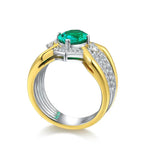 Load image into Gallery viewer, 2.5 Ct Oval Shape Columbia Lab Emerald  14K Yellow Gold Wedding Ring For Men - LGG Jewelry
