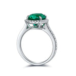 Load image into Gallery viewer, 2.5 Ct Oval Shape Lab Emerald Half Pave Halo Engagement Ring - LGG Jewelry
