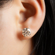 Tulip Diamond Stud Earrings - Round Cut Lab Created Diamonds
