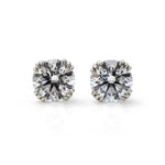 Charger l&#39;image dans la visionneuse de galerie, Clous d&#39;oreilles classiques à trois griffes avec diamants de laboratoire ovales
