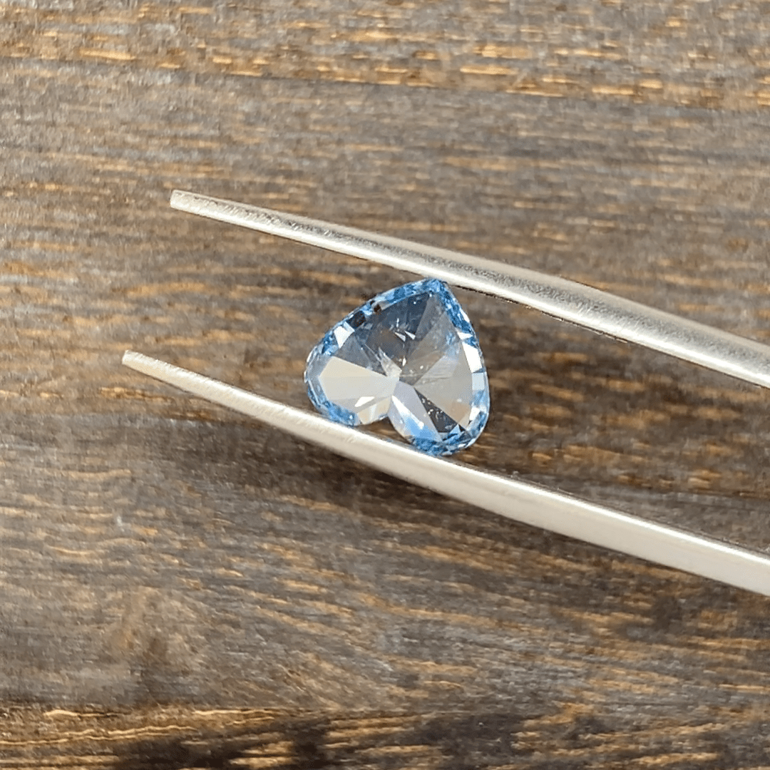 2.092 Ct Heart Shape Fancy Blue Lab Diamond VS - LGG Jewelry