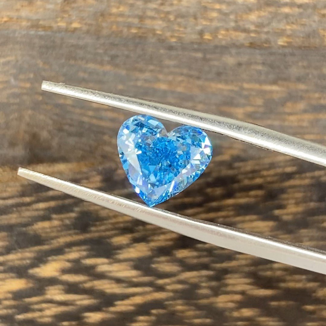 2.137 Ct Heart Shape Fancy Blue Lab Diamond VS1 - LGG Jewelry