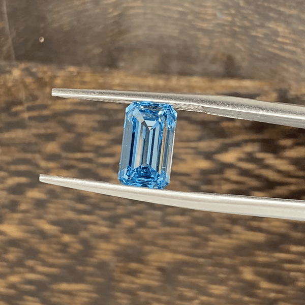 2.148 Ct Emerald Cut Fancy Blue Lab Diamond VS - LGG Jewelry