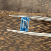 2.148 Ct Emerald Cut Fancy Blue Lab Diamond VS - LGG Jewelry