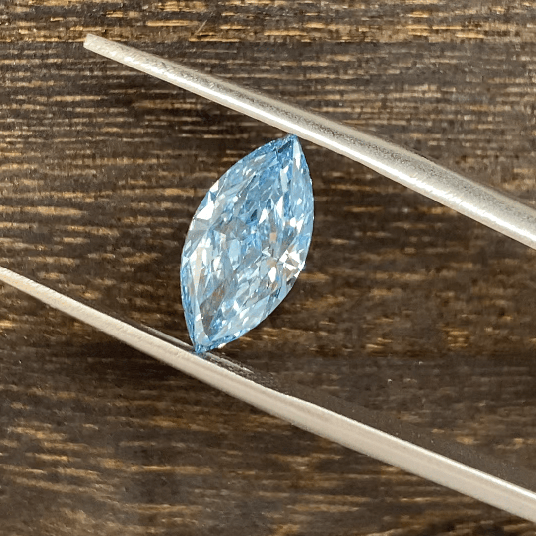 2.253 Ct Marquise Cut Fancy Blue Lab Diamond VS - LGG Jewelry