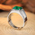 Lade Bild in die Galerieansicht, 2.5 Ct Columbia Lab Emerald Halo Wedding Ring For Men - LGG Jewelry