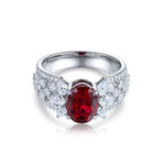 Lade Bild in die Galerieansicht, 2.5 Ct Oval Lab Ruby Engagement Ring - LGG Jewelry