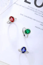 Lade Bild in die Galerieansicht, 2.5 Ct Oval Shape Lab Blue Sapphire Half Pave Halo Engagement Ring - LGG Jewelry