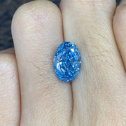 2.617 Ct Oval Cut Fancy Blue Lab Diamond VS - LGG Jewelry