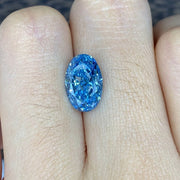 2.695 Ct Oval Cut Fancy Blue Lab Diamond VS1 - LGG Jewelry