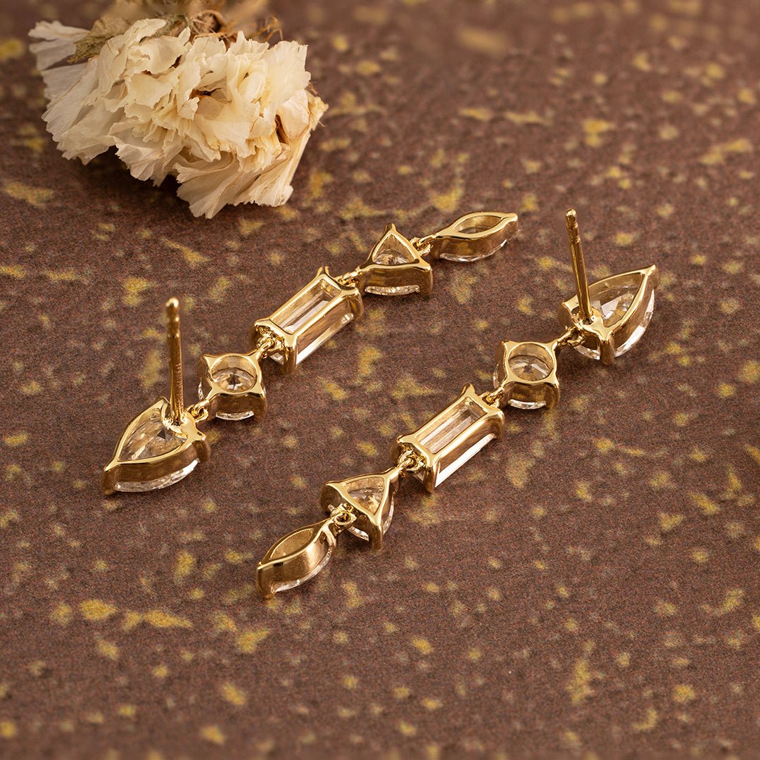 2.8 CTW Lab diamond Dangly Mixed Drop Earrings - LGG Jewelry