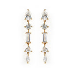 Lade Bild in die Galerieansicht, 2.8 CTW Lab diamond Dangly Mixed Drop Earrings - LGG Jewelry