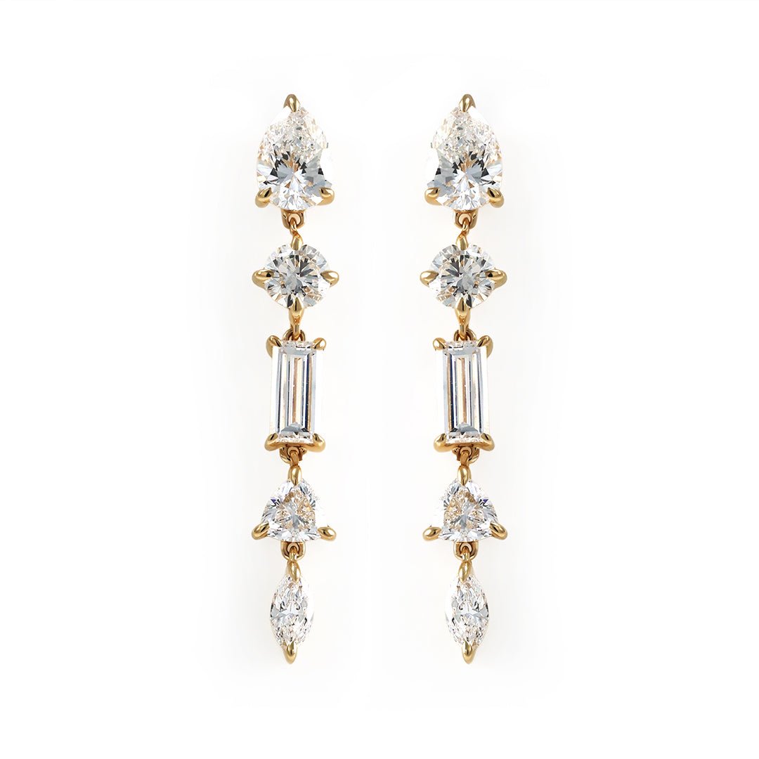 2.8 CTW Lab diamond Dangly Mixed Drop Earrings - LGG Jewelry