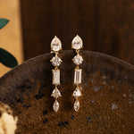 Lade Bild in die Galerieansicht, 2.8 CTW Lab diamond Dangly Mixed Drop Earrings - LGG Jewelry