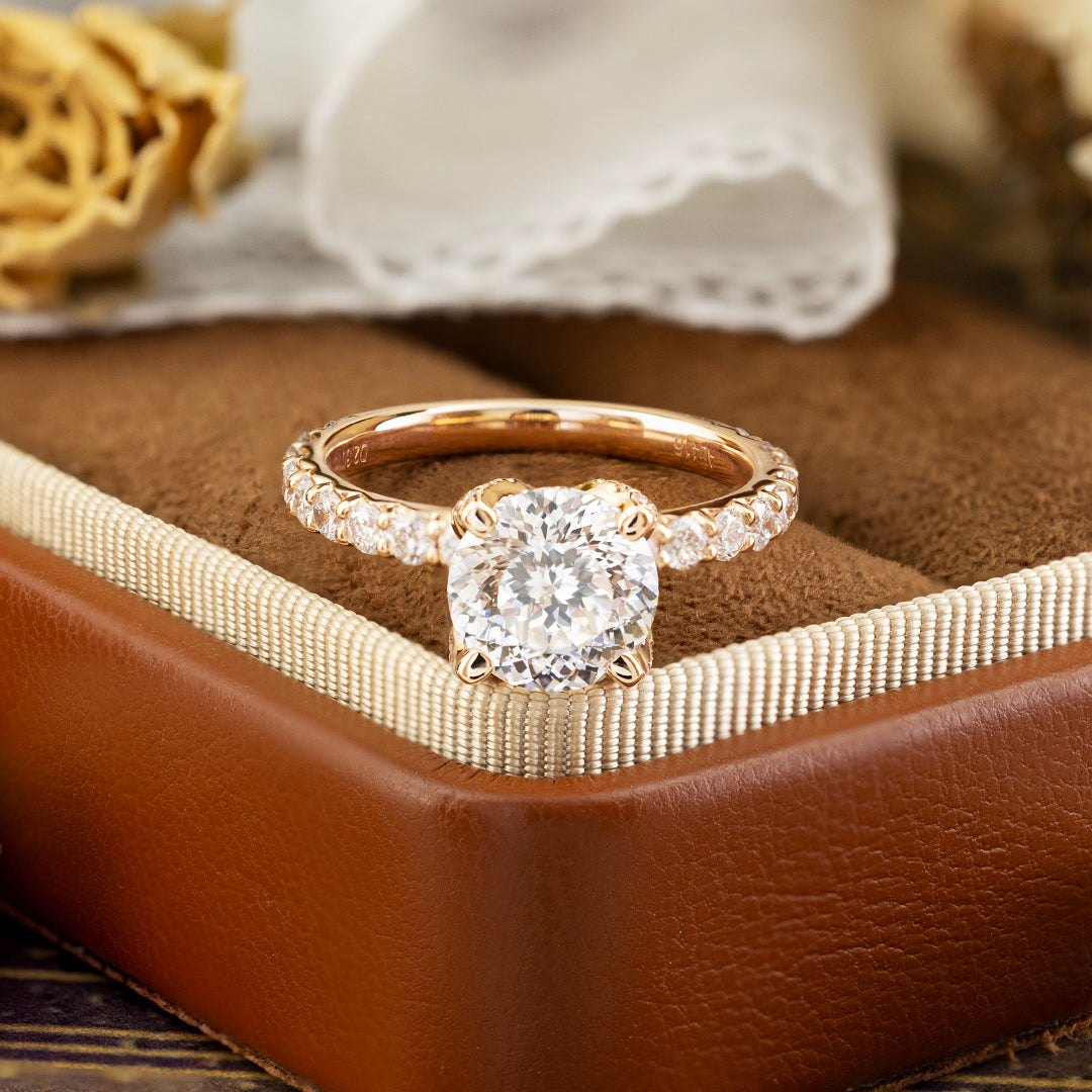 2CT Portuguese Cut Lab Diamond Solitaire Engagement Ring