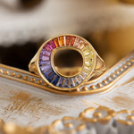 Load image into Gallery viewer, Gradient Rainbow Lab Sapphire Engagement Ring
