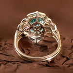 Load image into Gallery viewer, 2 Ct Lab Paraiba Floral Engagement Ring - LGG Jewelry
