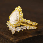 2 Ct Oval Cut Lab Diamond Bridal Ring Set - 2pcs - LGG Jewelry