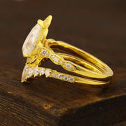 2 Ct Oval Cut Lab Diamond Bridal Ring Set - 2pcs - LGG Jewelry